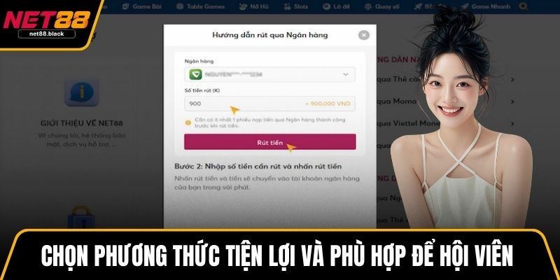 Chọn phương thức tiện lợi và phù hợp để hội viên thực hiện